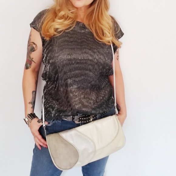 Refashioned 80's Crossbody Bag (or clutch) - Picture 1 of 7